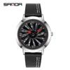 Sanda Lucky Mahjong Hollow Waterproof Quartz Men's Watch - Fashionable and Creative Design