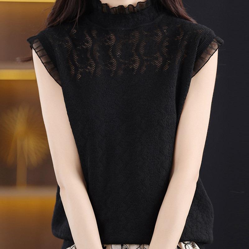 White Tank Tops Women 2025 Summer Sleeveless O-Neck Black Knitted Tank Tops Camis Women Tops JJ288