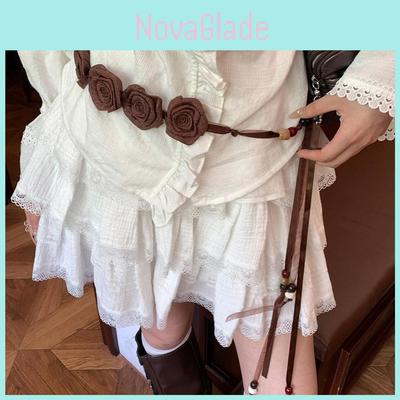 Vintage Brown Pu Leather Belt For Women With Wide Rivet Design For Boho Casual Style
