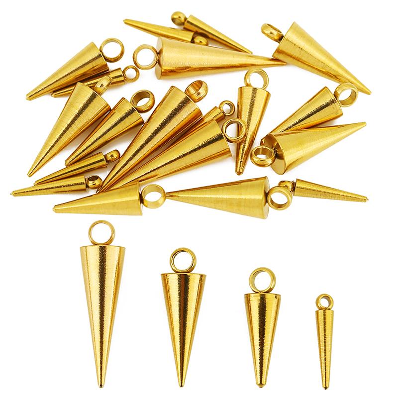 20pcs 10 13 15 18 Mm Stainless Steel Extension Chain End Beads PVD Never Fade Necklace Bracelet Charms Drop Beads Jewelry Making