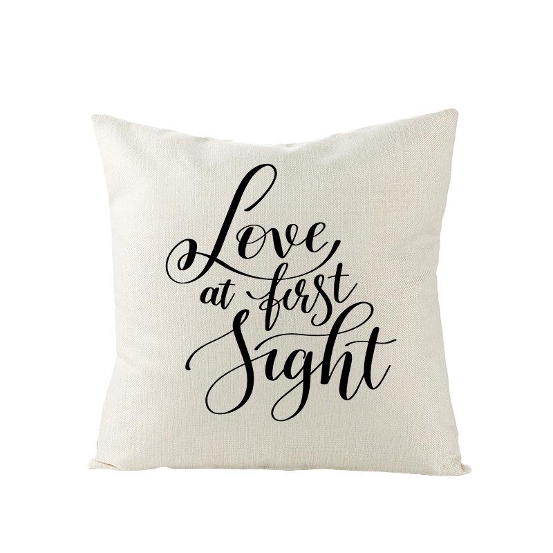 Polyester Pillowcase Valentine's Day Letter Print Sofa Pillowcase Home Ins Nordic Style