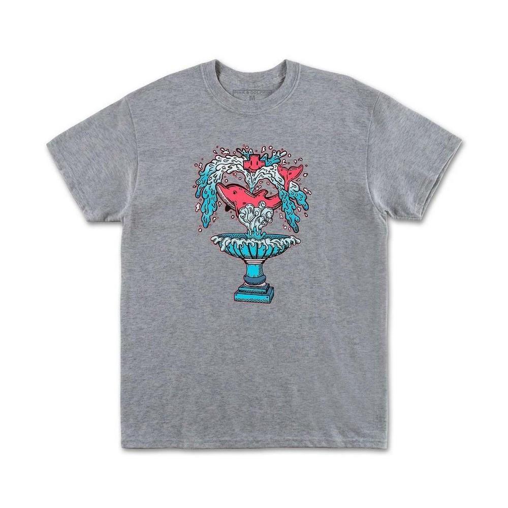NWT Pink Dolphin Wave Fountain T-Shirt Gray
