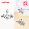 New 925 Silver Sparkling Magic Cube Love Charm Red Heart Beads DIY for Women Bracelet Fine Jewelry Gift Accessories
