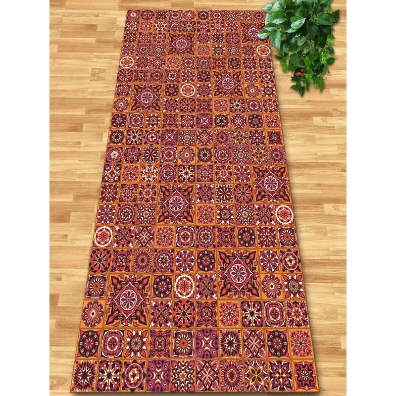 Flowers and Plank Home Balcony 3D Passageway Long Corridor Carpet Spring Floral Pattern Entryway Stairway Rugs Room Aisle Mat