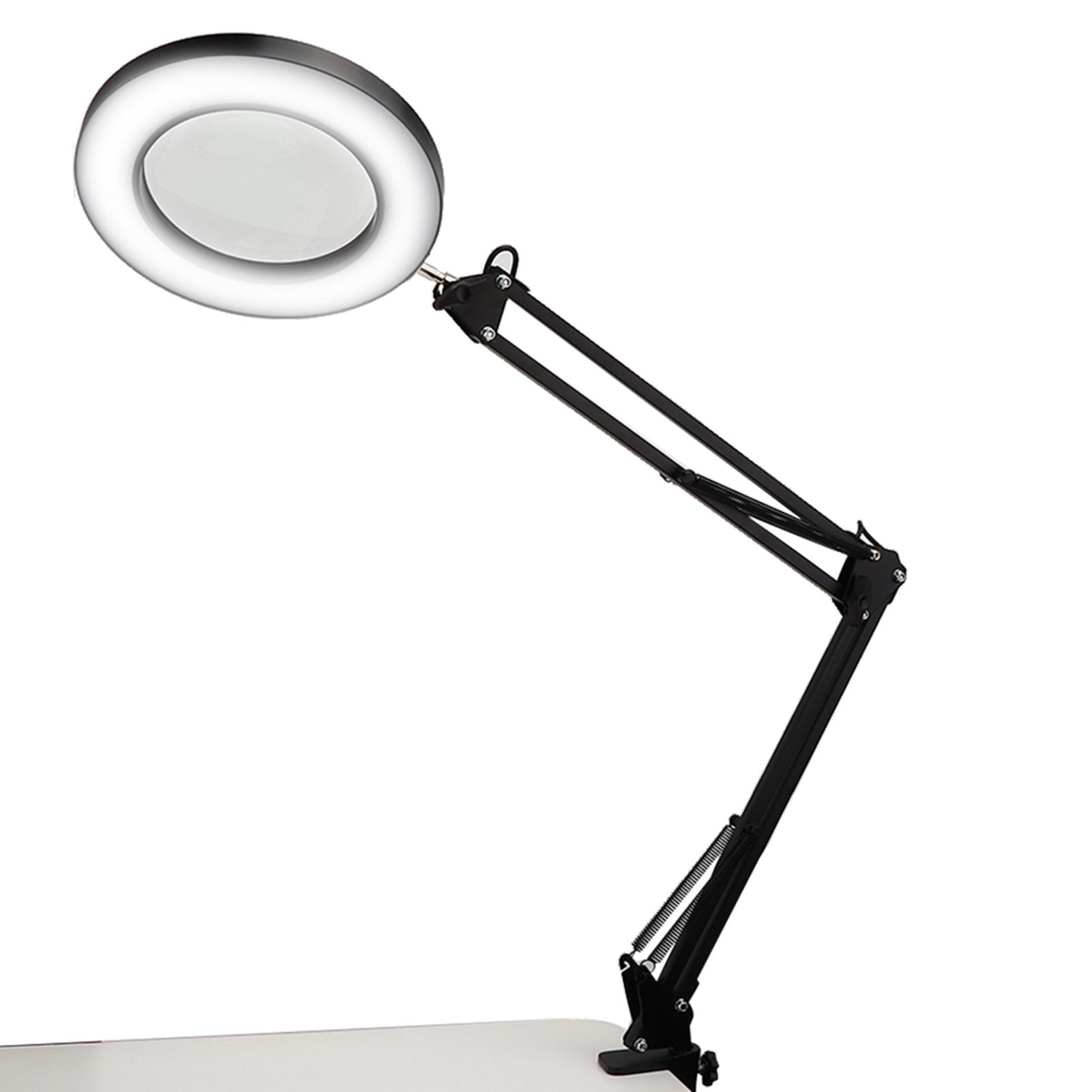

USB Clip On Magnifier Lamp Tattoo Foldable 5X Magnifying Glass Led Lamp for Home Beauty Salon(Black чорний