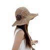1Pcs Wide Brim Uv Protection Beach Cap Women Foldable Straw Sun Hat With Floral Decoration For Summer Travel Outdoor