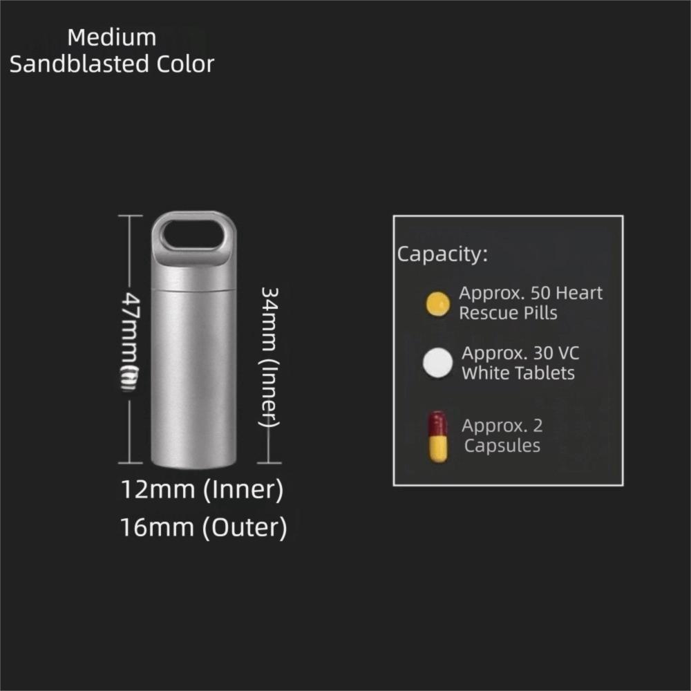 Container Mini Pill Box Stainless Steel Waterproof Pill Case Portable Tablet Container Travel