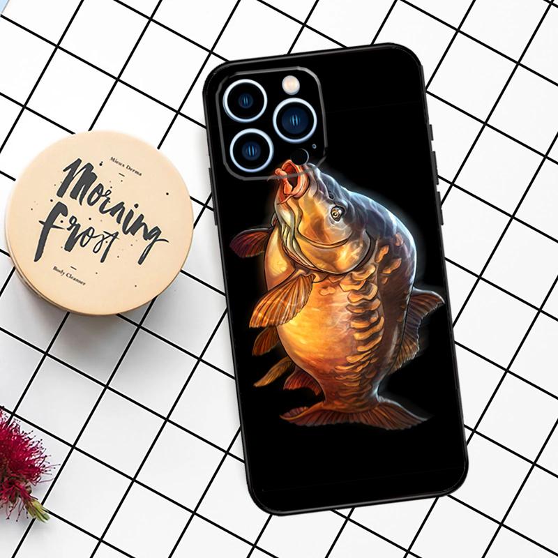CARP FISHING Case For iPhone 16 15 14 11 12 13 Pro Max Mini X XR XS Max 7 8 16 15 Plus Cover Funda