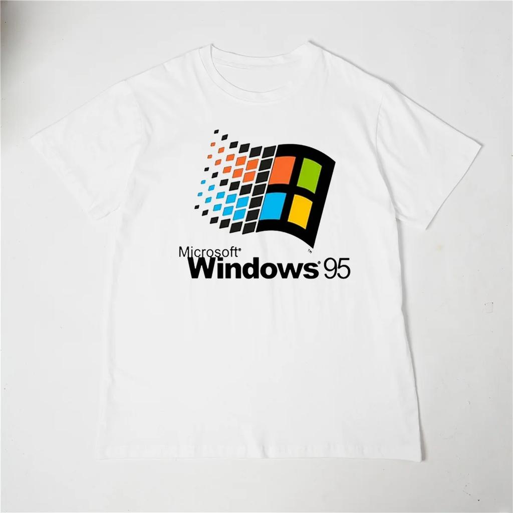 Windows 95 Vaporwave T Shirt Men Women's Crewneck Windows95 Classic Computer System Tee Shirts Gift Idea Clothes