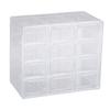 Large Capacity Daily Contact Lens Organizer Wall Mount Desktop Clear Drawer Daily Lens Storage Case 12 Grids Transparent