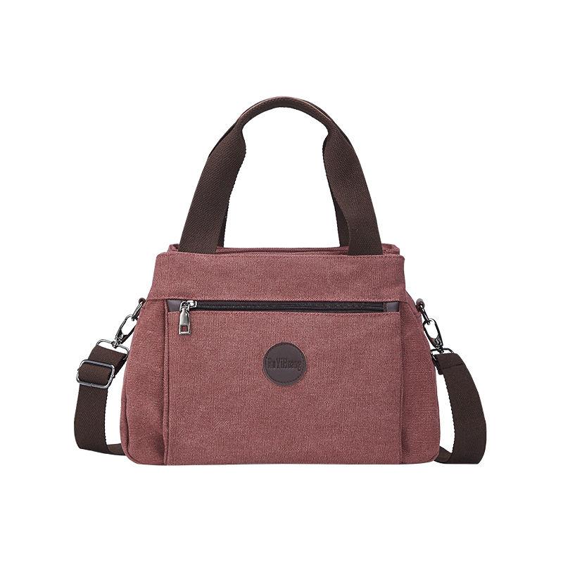 Canvas Bag Women's Versatile Casual Messenger Bag Multifunctional Single Shoulder Bag Large Capacity Handbag