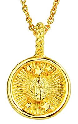 Silver Necklace Maria 24K Gold Coated with Stainless Steel Chain Pe2182-45a5 [Brand Name] 45+5cm (adjuster)