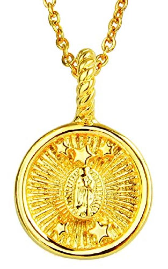 

Silver necklace Maria 24K gold coated with stainless steel chain pe2182-45a5 [Brand name 2PIECES] 45+5cm (adjuster)