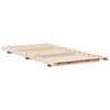 Brown Bed Frame 100 x 220 cm Solid Pine Wood