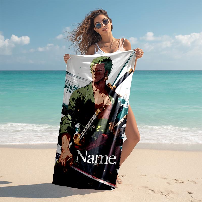 Personalized Customized Proof Beach Towel with Zoro the Pirate King Pattern - Soft, Absorbent,quick-drying,perfect Swimming,camping&bathing