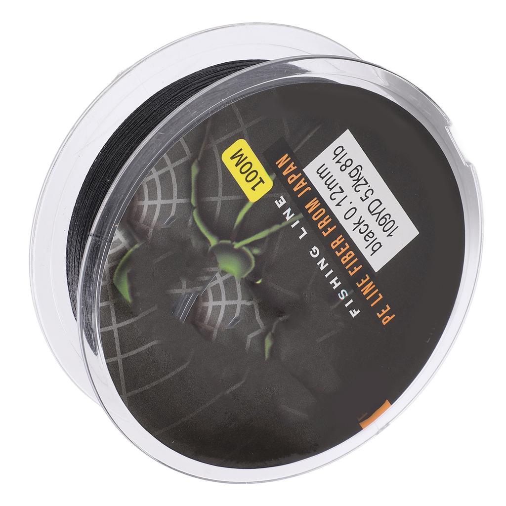 100m Wielokolorowa Pleciona Żyłka Wędkarska Odporna na Zużycie Trwała Pleciona Żyłka WędkarskaCzarna 0.6
