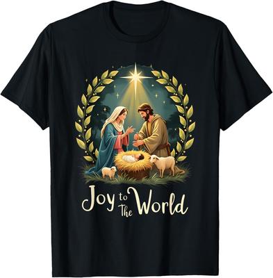 Christmas Nativity Christian Birth of Jesus Joy To The World T-Shirt