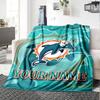 Name Custom Miami Dolphins Logos Print Flannel Blanket High Quality Warm Comfortable Cover for All Seasons Perfect for Gifts Home Decor