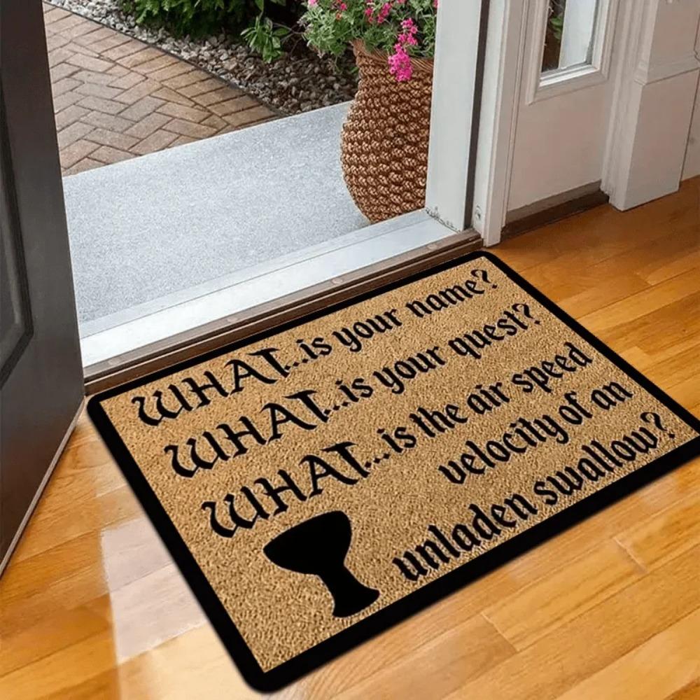 Monty Python Holy Grail Quote Welcome Doormat 2D Flat Print Non-Slip Floor Mat for Front Door Entryway Bedroom Bathroom Decor