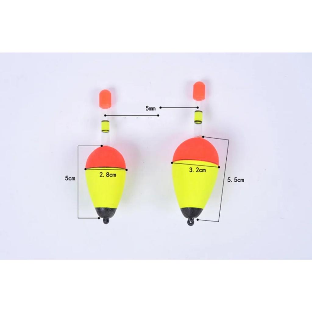 6Pcs/lot EVA Fishing Floats for Sea Fishing Bobber Large Belly Floating for Effective Bobbing Striking Rock Fishing Light Stick 260319