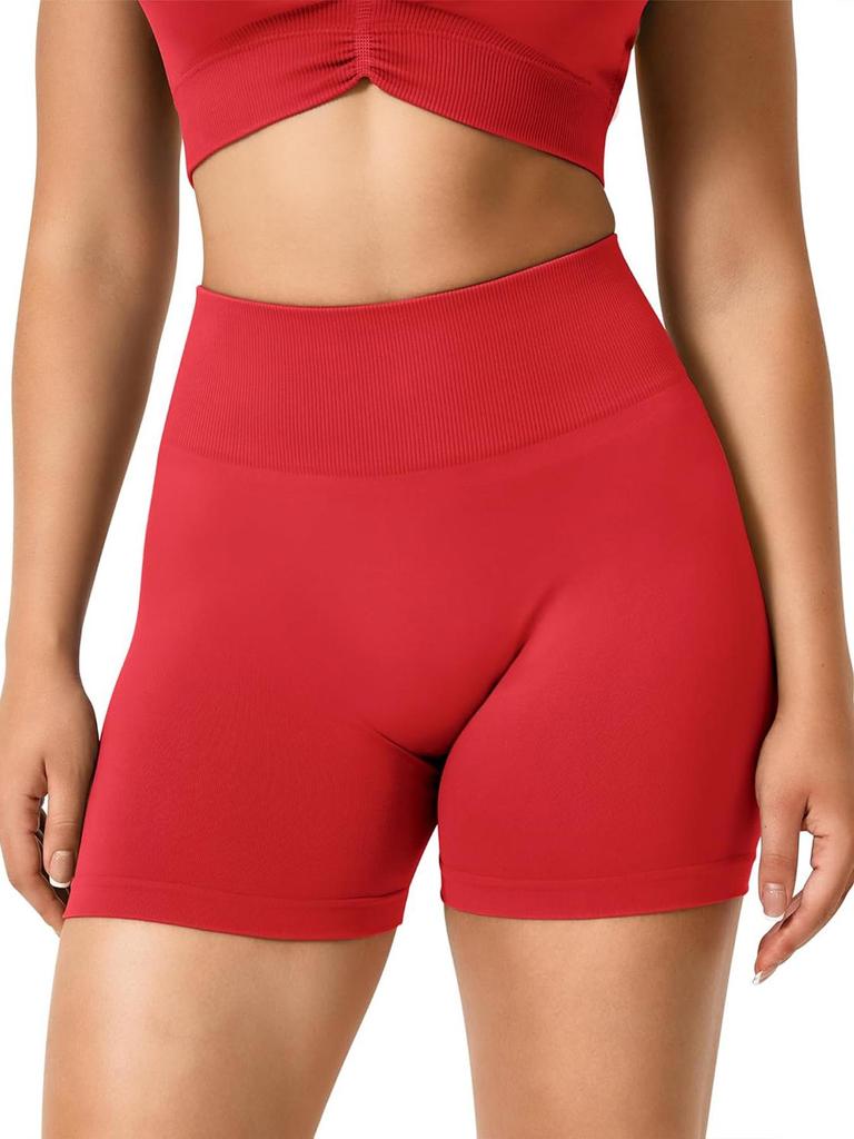 European-American Seamless High-Waist Tummy Control Yoga Shorts - Butt Lift, Sexy, Three-Quarter Length for Running & Fitness Women