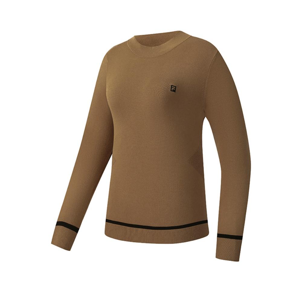 FILA Golf Series Simple Casual Sports Training Comfortable Versatile High-End Knit Sweater Women sweater Brown A11W545414FBN