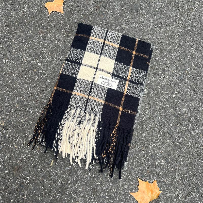 Mohair-Schal Koreanischer Stil Herbst und Winter karierter Schal Imitation Kaschmir warmer Schal Paar vielseitiger Schal