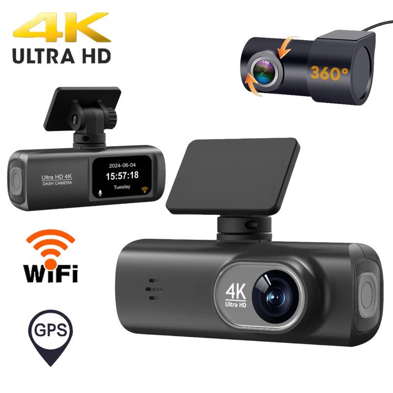 Cross-Border V22 4K HD Front & Rear Dual-Recording Dash Cam with GPS Trajectory & Mobile Connectivity