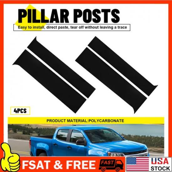For Chevy Colorado GMC Canyon 2015-2022 Black Pillar Post Window Trim Kits B