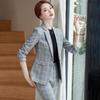 Ensemble Costume d'Affaires à Carreaux pour Femme