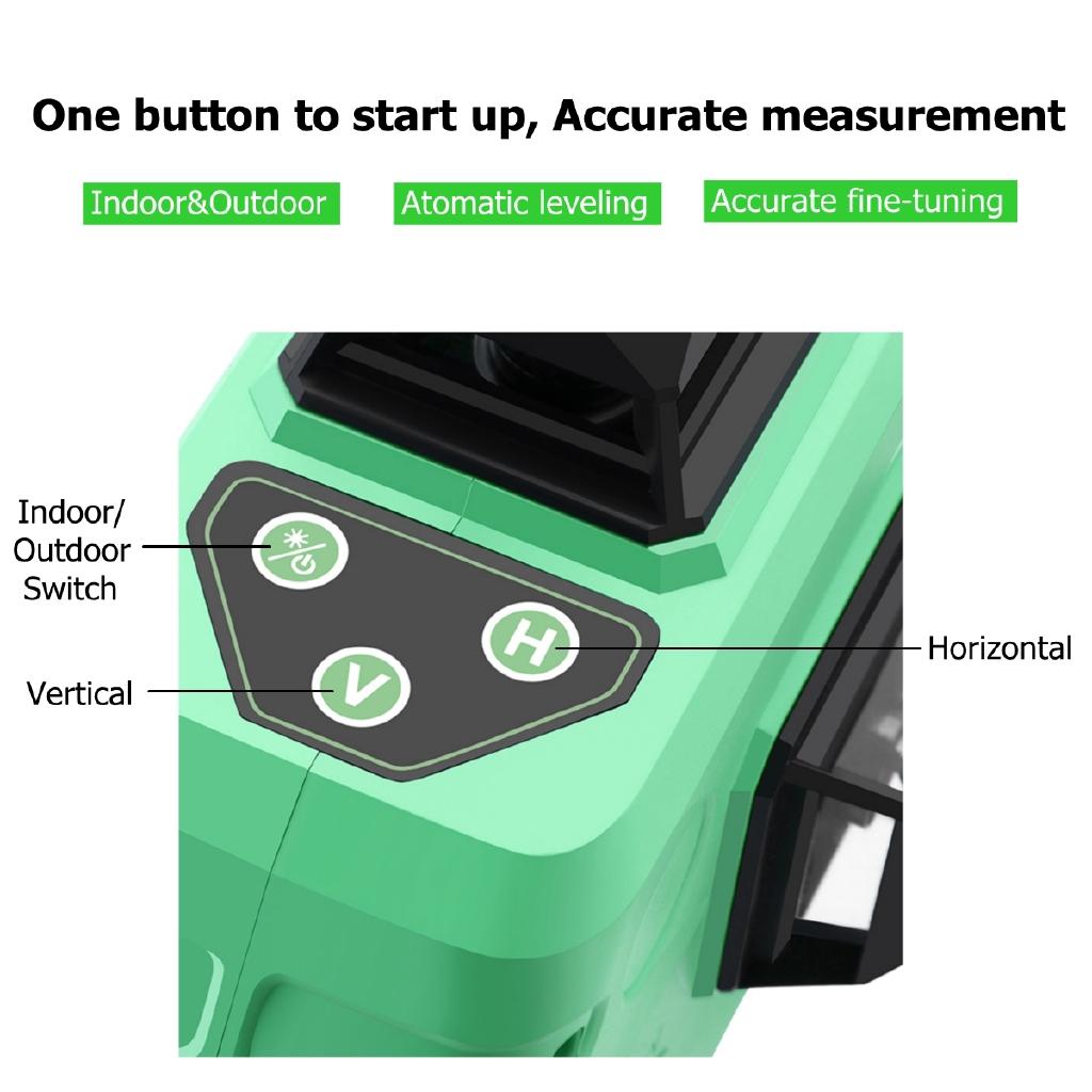 12 Line New 360 Horizontal Vertical Cross 3D Green Light Laser Level Self-Leveling Measure Super Powerful Laser Beam