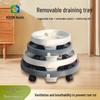 Round Movable Flower Pot Tray with Tempered Load-Bearing Wheels