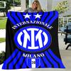 1pc Blanket - FC Inter Milan Logo Print Design, Lightweight Blanket for Sofa, Bed- Soft &Warm, Gift for All Seasons