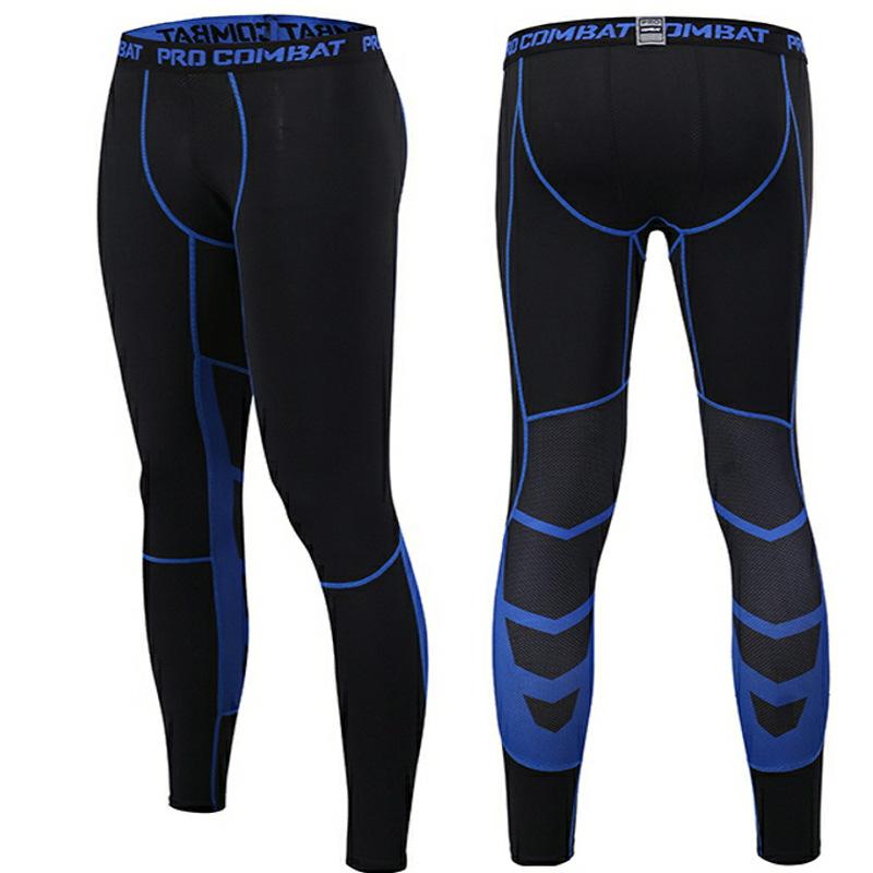 Męskie szybkoschnące spodnie kompresyjne do jazdy na rowerze, biegania, piłki nożnej, koszykówki i treningu fitness.