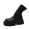 Fashion Platform Heel Women Short Booties Fashion Back Zippers Ankle Booties Retro Style Autumn Winter Female Shoes