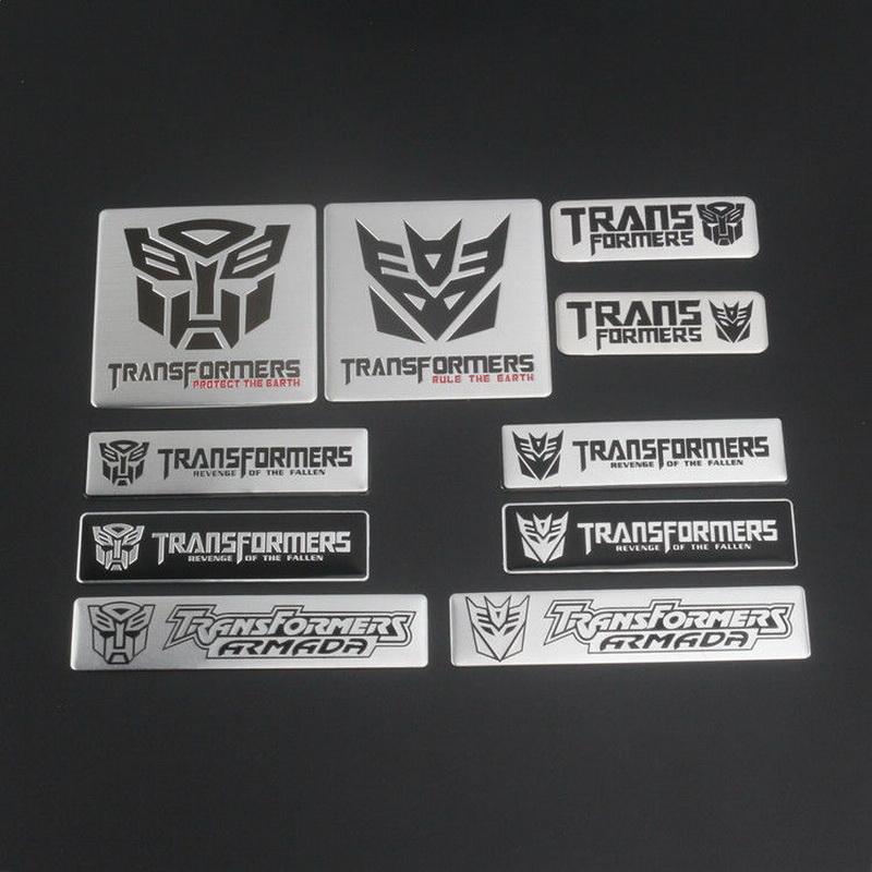 Autobots Badge Decepticons Logo Aluminum Alloy Stickers Transformation Toys Emblem Decal Phone Decoration Mobile Accessories 3D Kid Friendly