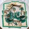 FLoral Printed Imitation Silk Scarves Fashion Square Scarf Bandanas For Women Luxury Hijab Neckerchief Elegant Shawl Beach Wraps