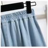 Dimanaf Plus Size Skirts Denim Buttons Fashion Patchwork Women Skirt Blue Short Skirt Loose 3XL 5XL