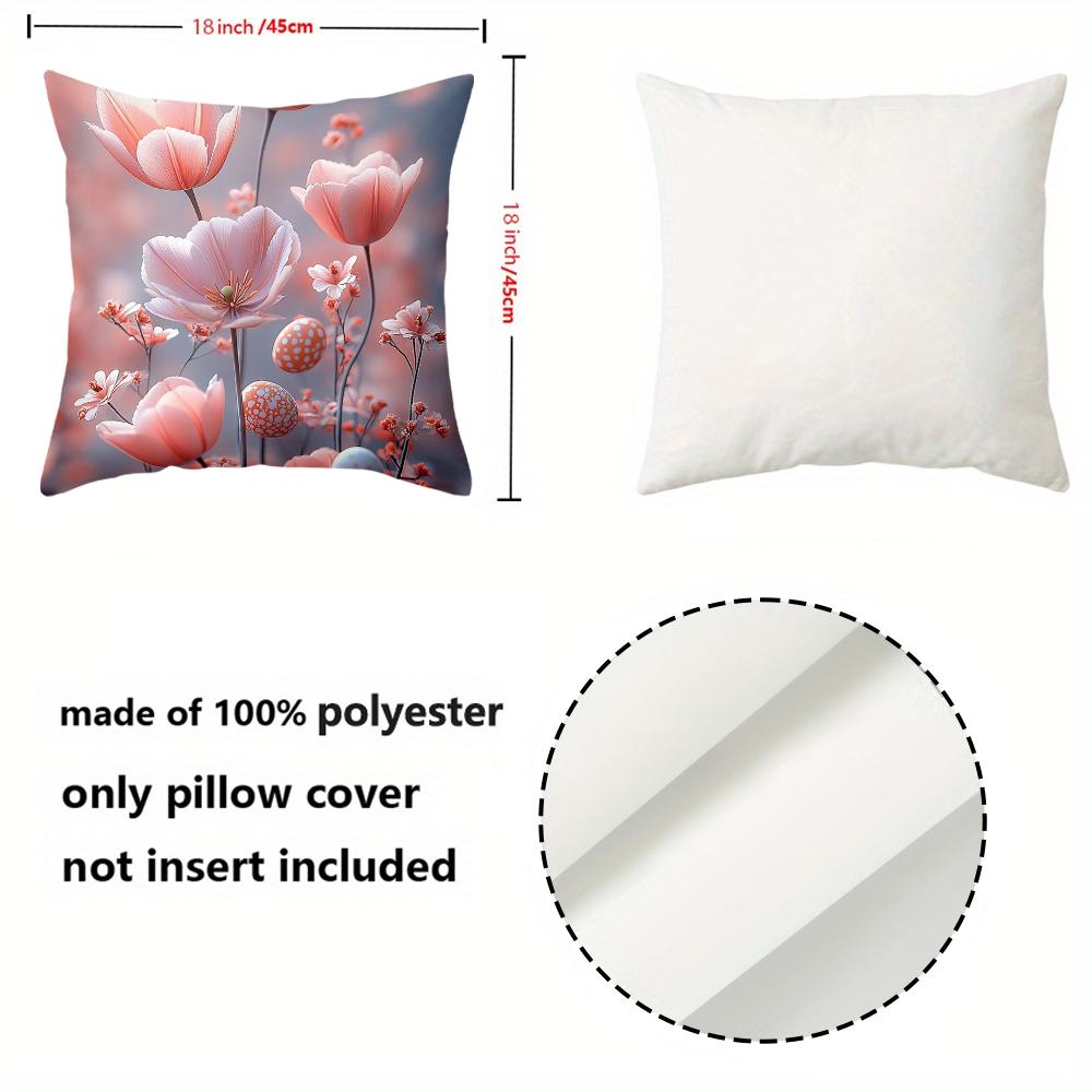 Floral Patterned Cushion Covers Blue Background Decor Polyester pillowcase, sofa decorative cushion cov Headboard Pillow