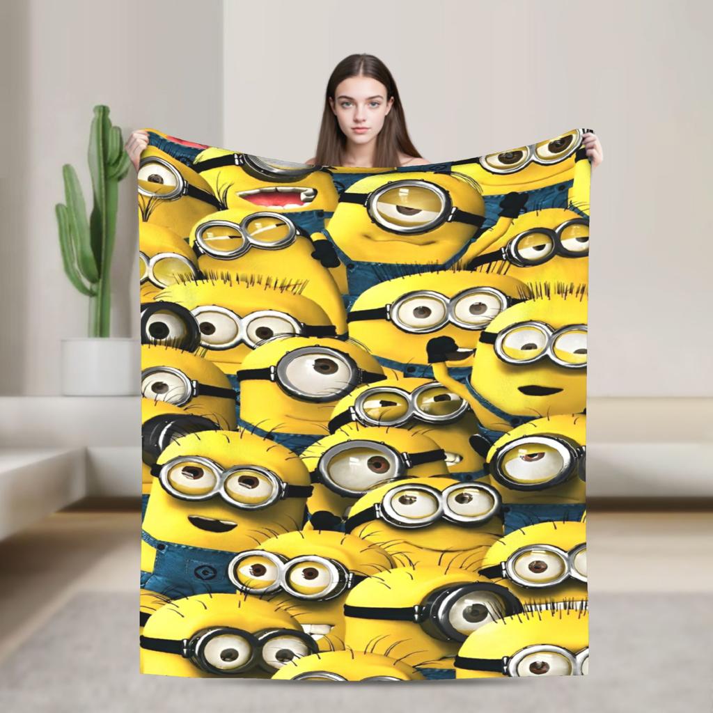 Kevin Dave Blanket Cartoon Flannel Novelty Soft Throw Blankets for Home Restaurant Spring Autumn