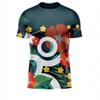 Simple Fashion Running T-Shirt Summer Casual Outdoor Fitness 3D Printed Men's Sports T-Shirt Shoe Neck T-Shirt