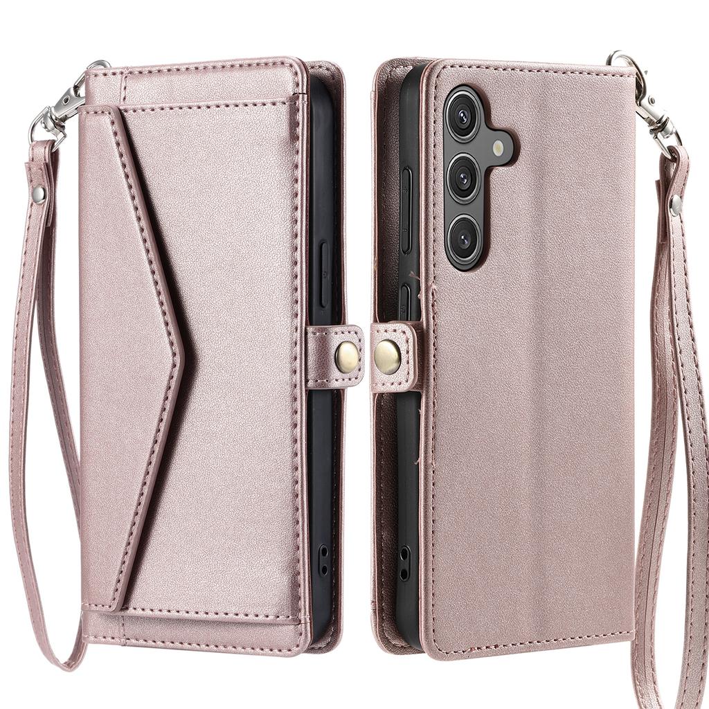 For Samsung Galaxy A17 Leather Case with Wrist Strap Wallet Stand Phone Cover