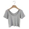 New ArrivalS Open RUn Women S Rayon Span U Neck Crop ShorT Sleeve T ShirT