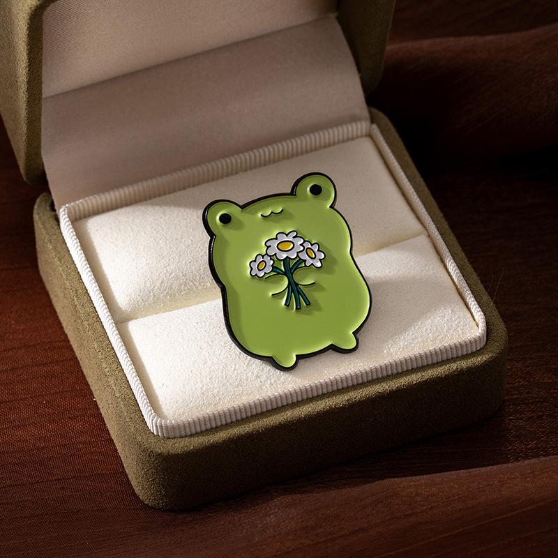 Creative Cartoon Frog Series Brooch Personality Fun Cute Frog Backpack Decoration Badge Accessories