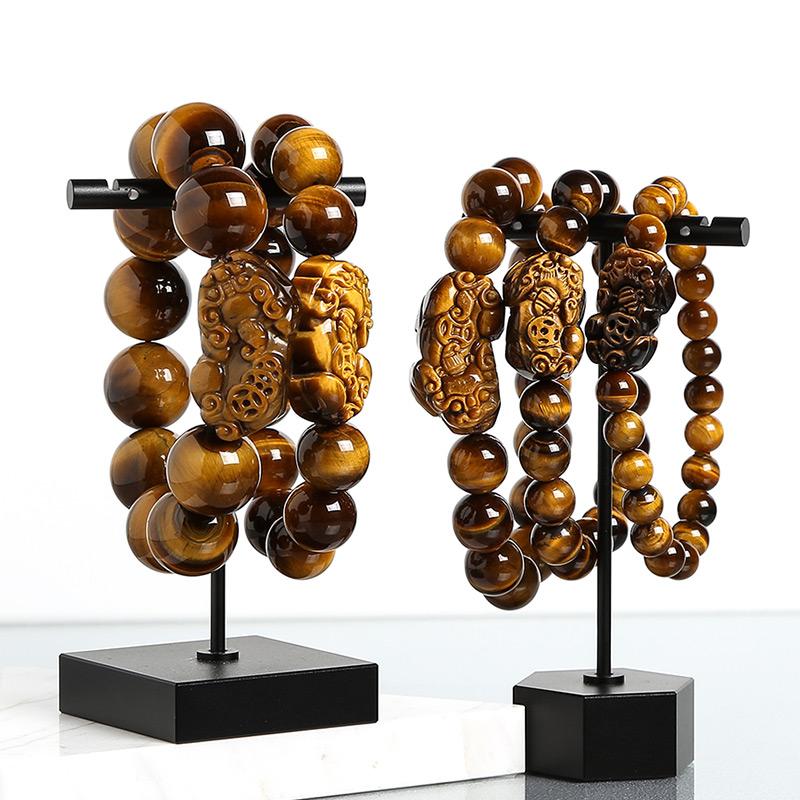 Natural Stone Yellow Tiger Eyes Beads Charm Bracelet Men Women Chinese Lucky Brave Troops Pixiu Strand Bracelet Jewelry Gifts