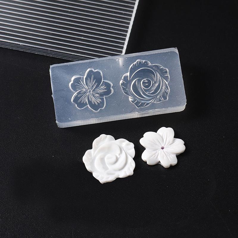 5D Flower Mold Nail Carving Mould Stencils Plumeria Flower Spring Nail Art Decorations Manicure Template Diy Manicure Decor Tool