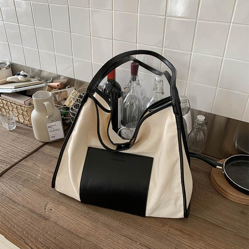 Leniwa torba płócienna torba damska nowa casualowa wysokiej klasy sense duża pojemność torba na ramię studentka torba tote