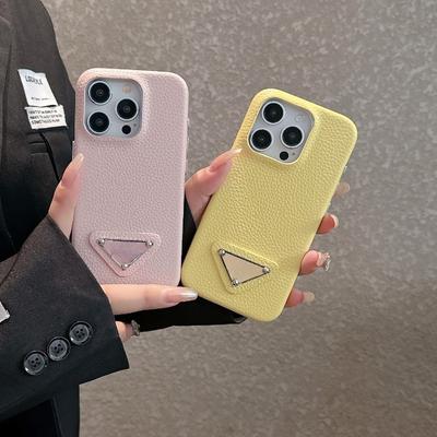 Capa de Celular de Couro Nova de Luxo Adequada para IPhone 16 15 14 13 12 Pro Max Couro Brilhante e Cintilante Capa Traseira À Prova de Choque
