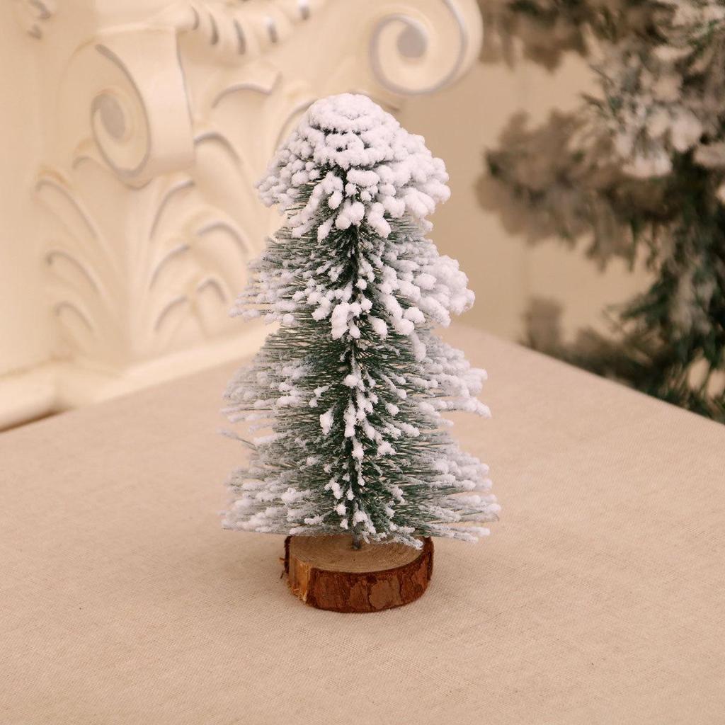 Tower-shaped Tabletop Cedar Snow Spray Christmas Tree Decoration for Hotel and Mall Displays