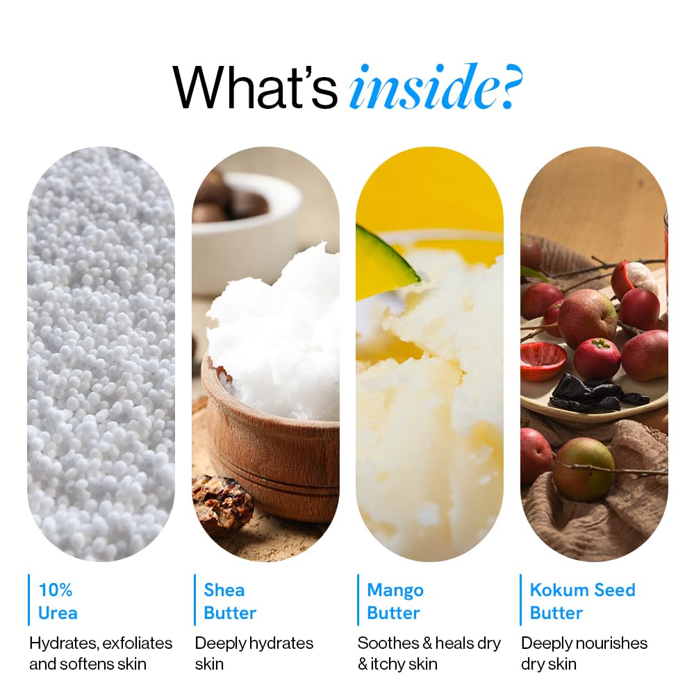 Be Bodywise 10% Urea Body Lotion 200ml | 48 Hour Dry Skin Relief | For Very Dry & Flaky Skin | With Ceramides, Kokum & Mango Seed Butter | Non-Greasy